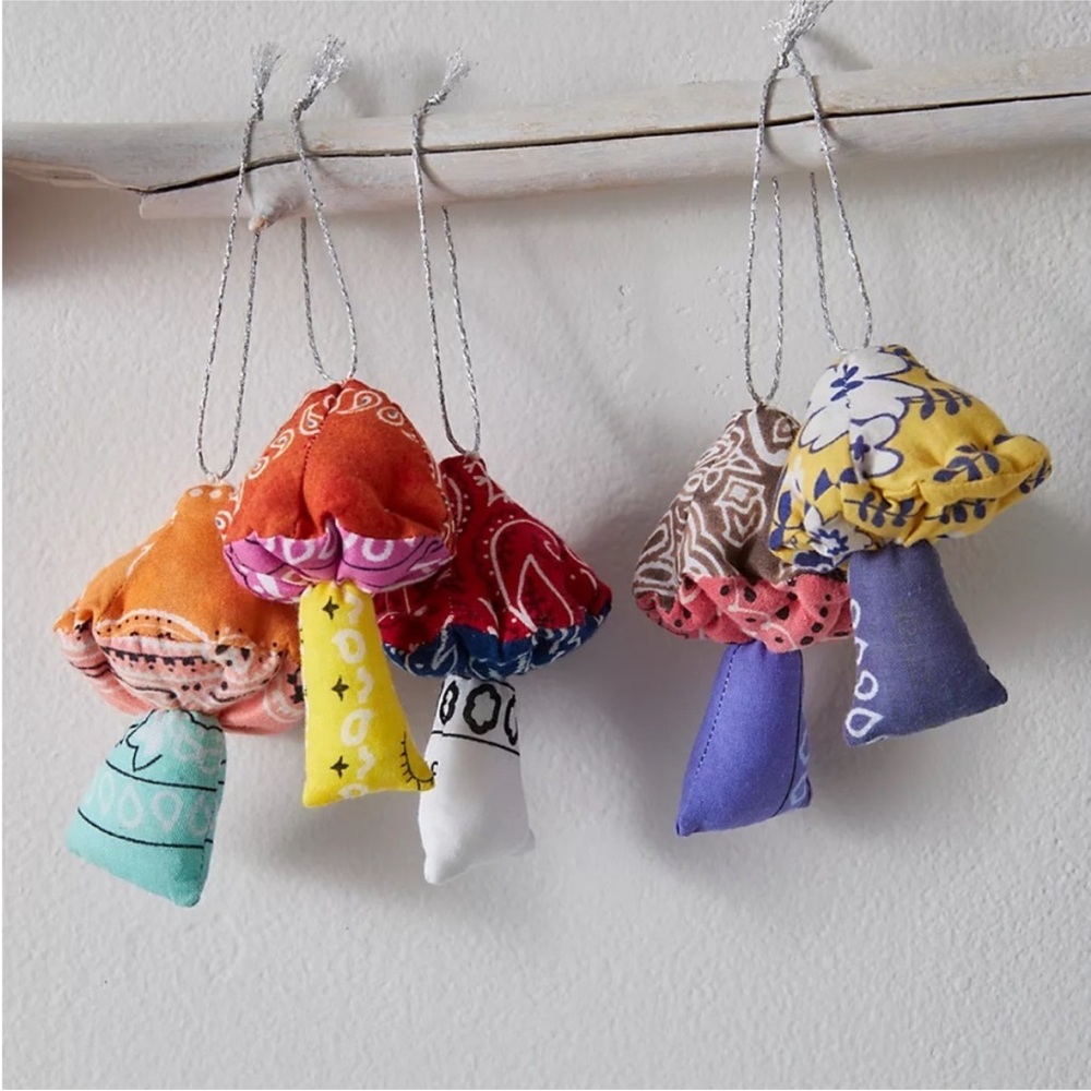 NWT Free People Psychic Outlaw Bandana Shroom Ornament